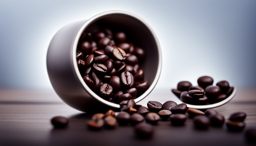 An image showcasing a close-up shot of a bowl filled with glossy, dark chocolate-coated coffee beans