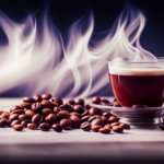 An image showcasing a steaming cup of coffee, adorned with velvety swirls of rich, homemade syrups in enticing flavors like caramel, vanilla, and hazelnut