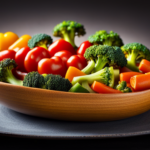 An image showcasing a vibrant plate of cooked veggies bursting with color and nutrients