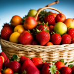 An image of a vibrant, overflowing fruit basket, with an assortment of colorful and juicy fruits such as ripe strawberries, succulent watermelon, luscious pineapples, and crisp apples, showcasing the bountiful variety and freshness of a raw food diet