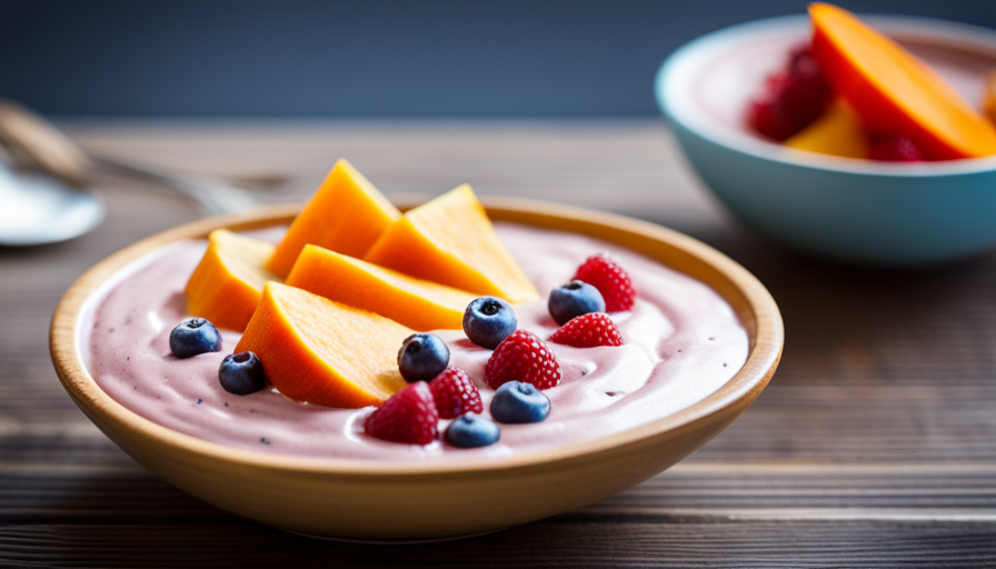 An image showcasing a vibrant, color-filled smoothie bowl made with Hum Nutrition Raw Beauty Super Food