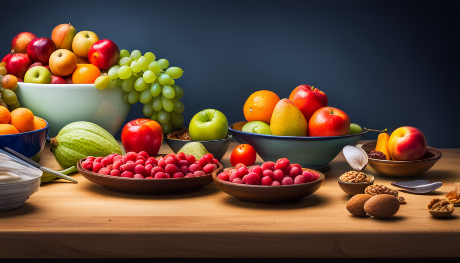 An image of a vibrant, colorful plate filled with a variety of raw fruits, vegetables, and nuts, arranged in an appealing and artistic way, showcasing the abundance and diversity of nutrients in a raw food diet