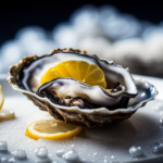 An image of a pristine plate showcasing freshly shucked oysters, glistening with oceanic brine