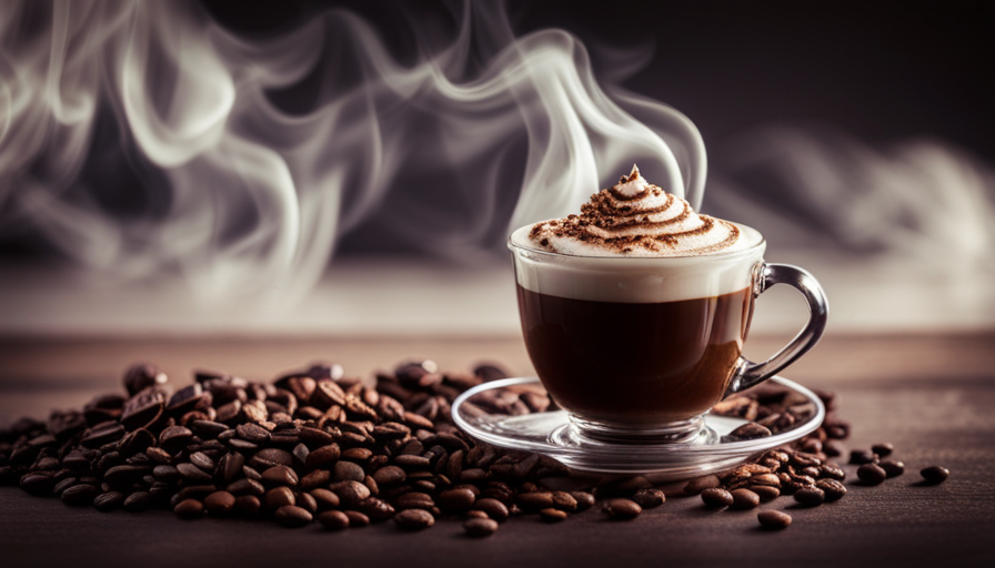 the essence of a heavenly mochaccino by showcasing a steaming cup filled to the brim with velvety, frothy chocolate-infused coffee