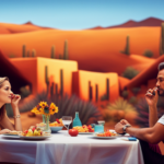 An image capturing two stylish New Yorkers, now New Mexico residents, savoring luscious raw food dishes