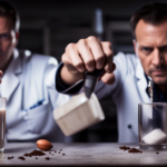 An image that depicts Oe preparing a protein shake, blending raw eggs with other ingredients