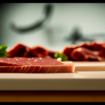 An image showcasing a spotless kitchen countertop with raw meat remnants visibly absent