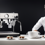 An image capturing the Profitec Pro 600 espresso machine in action, showcasing its sleek stainless steel body, precision temperature control, and classic Italian portafilter, symbolizing the seamless fusion of German engineering and Italian tradition
