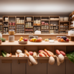 An image capturing a spacious, well-organized pantry filled with neatly stacked rows of fresh, raw ingredients for pet meals