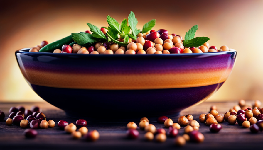 An image showcasing a vibrant bowl filled with a colorful array of raw legumes like chickpeas, lentils, and kidney beans, accompanied by fresh vegetables, highlighting the essence of a nourishing raw food diet