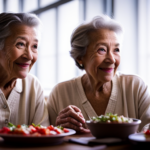 An image that showcases the astonishing effects of a raw food diet on elderly individuals, capturing their vibrant, glowing skin, radiant smiles, and youthful energy, inspiring awe and curiosity