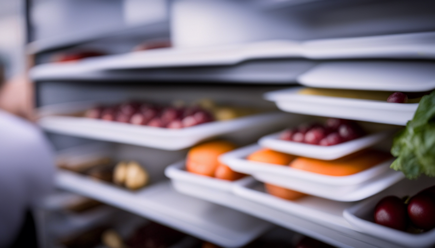 An image that showcases a well-organized fridge with designated sections for raw food
