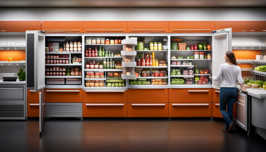 An image that showcases a well-organized fridge with designated sections for raw food