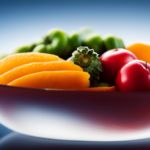 An image showcasing a vibrant bowl filled with an assortment of raw fruits and vegetables, with droplets of water gently cascading down their fresh surfaces, highlighting the importance of hydration while consuming raw food