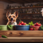 An image showcasing a variety of fresh, organic raw pet food products neatly arranged on rustic wooden shelves