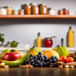 An image showcasing a vibrant kitchen counter filled with an array of fresh, uncooked fruits, vegetables, nuts, and seeds, emphasizing the variety and colors associated with starting a raw food diet