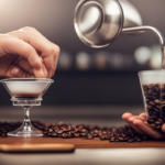  Create an image showcasing a close-up of a coffee cupping session