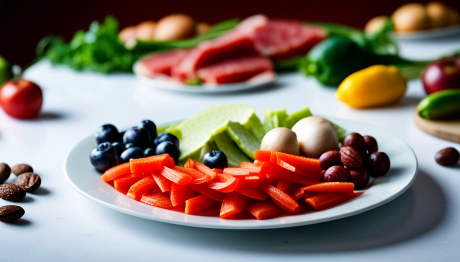 An image showcasing a vibrant plate of raw food ingredients, each item carefully priced at $0