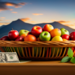 An image featuring a vibrant, colorful fruit basket filled with fresh, organic produce