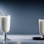 An image showcasing a variety of milk frothers, ranging from handheld to electric, with frothy milk swirling in each glass