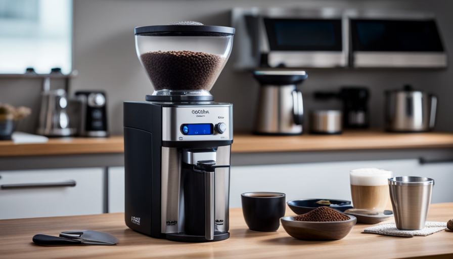 An image showcasing the sleek and modern Baratza Vario Burr Coffee Grinder, with its precision grind adjustment, durable stainless steel burrs, and intuitive display panel, highlighting its versatility and reliability