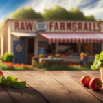 An image showcasing a vibrant farmers market, bursting with fresh and colorful produce