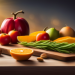 An image showcasing an abundant spread of vibrant, uncooked fruits, vegetables, and nuts