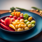 An image showcasing a vibrant, colorful plate divided into two halves