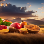An image that showcases a colorful array of vibrant, unprocessed fruits, vegetables, nuts, and seeds