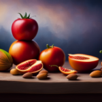 An image showcasing a vibrant assortment of fresh, uncooked fruits, vegetables, and nuts