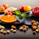 An image showcasing a vibrant plate filled with an assortment of colorful, uncooked fruits, vegetables, and nuts