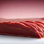 An image showcasing a piece of raw beef with a clear label indicating its leanness