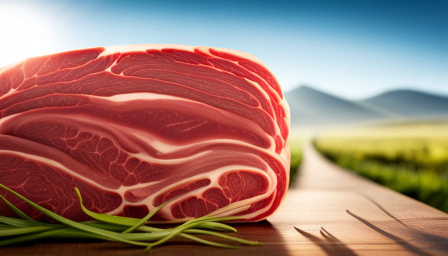 An image of a raw beef package label with a clear visual representation of the word "lean