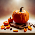 An image showcasing a vibrant orange pumpkin, sliced into thin wedges, with its raw, fibrous flesh exposed