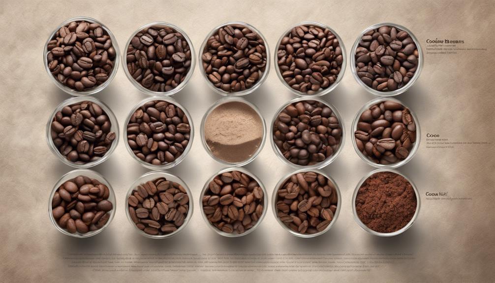 bean comparison coffee vs cocoa