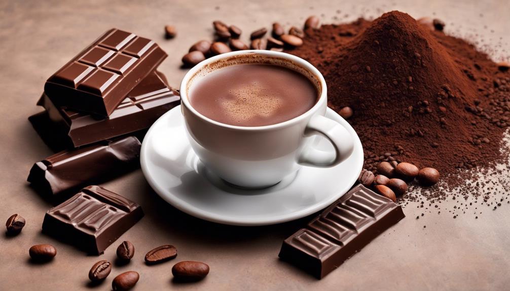 cocoa vs chocolate caffeine