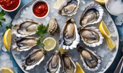 delicious raw oysters served