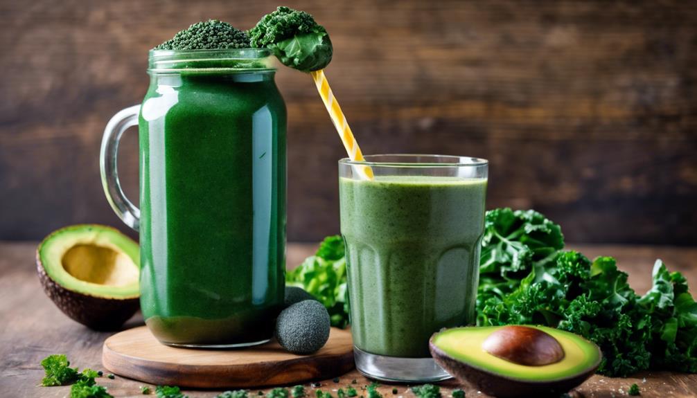 healthy smoothie with spirulina