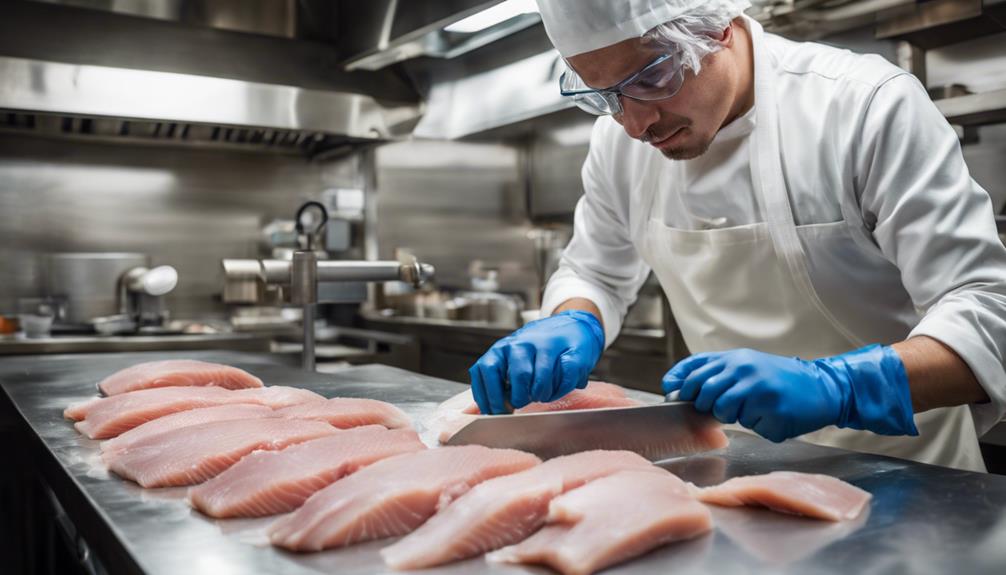 raw fish fillet preparation