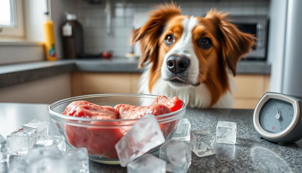 defrosting frozen raw ingredients