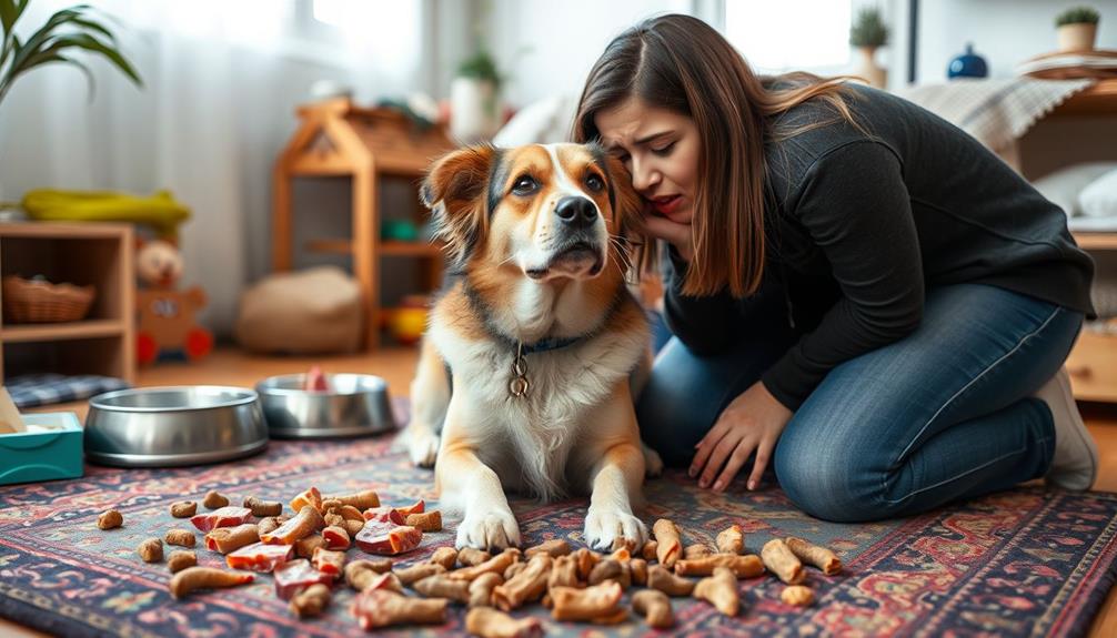 dog vomiting raw food