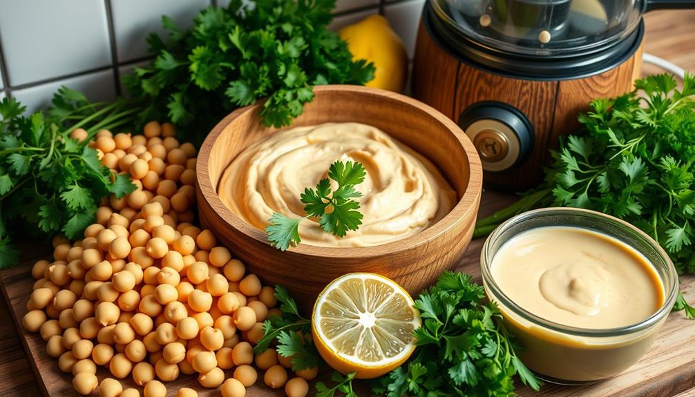 making fresh raw hummus