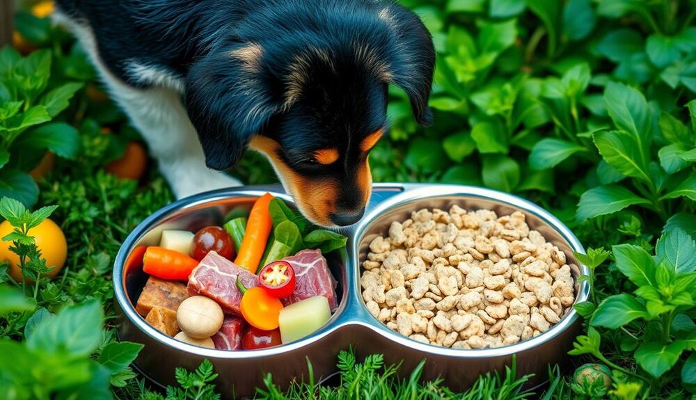 mixing raw food kibble