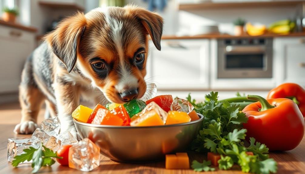 puppies and frozen raw food