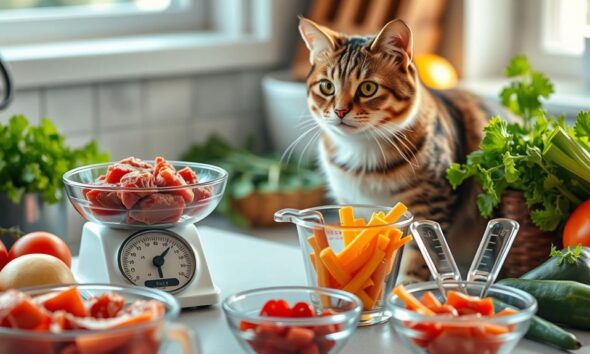 raw food cat portioning