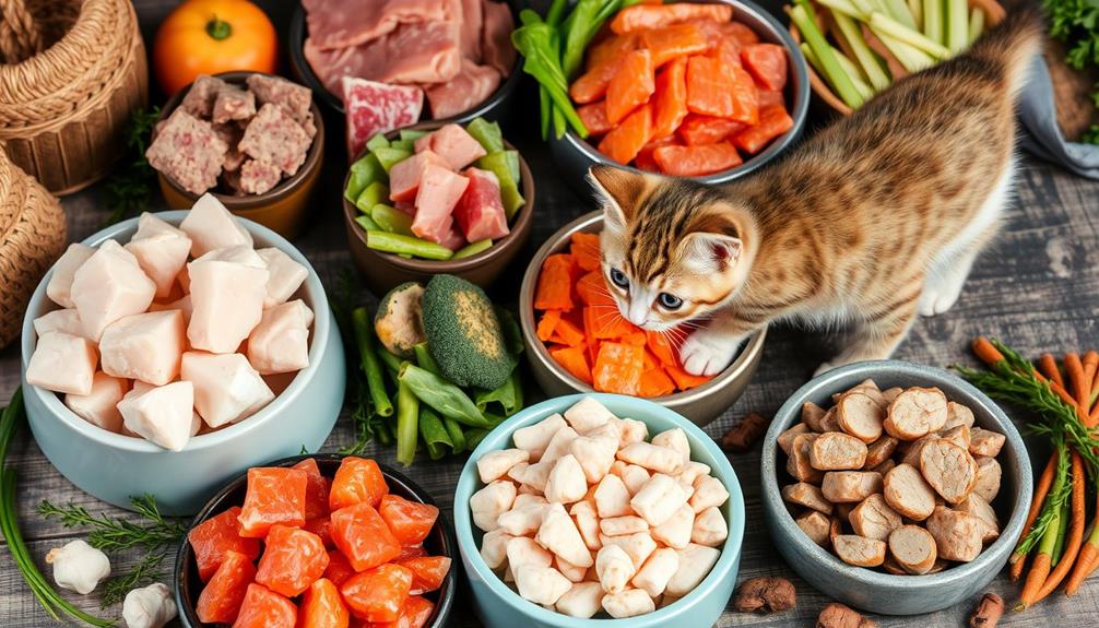 varieties of raw cat food