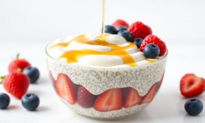 chia pudding with berries