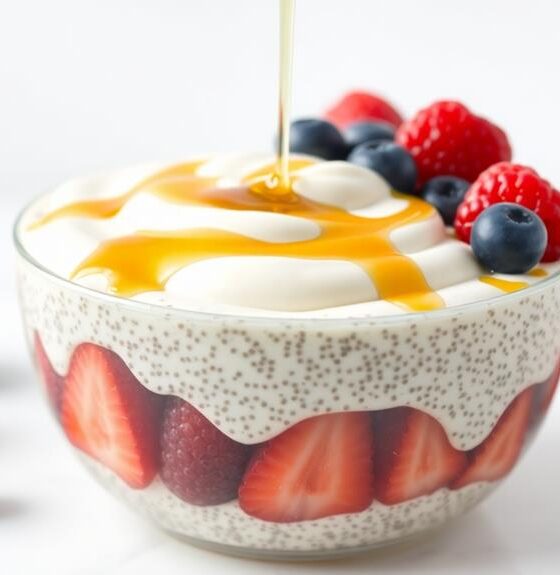 chia pudding with berries