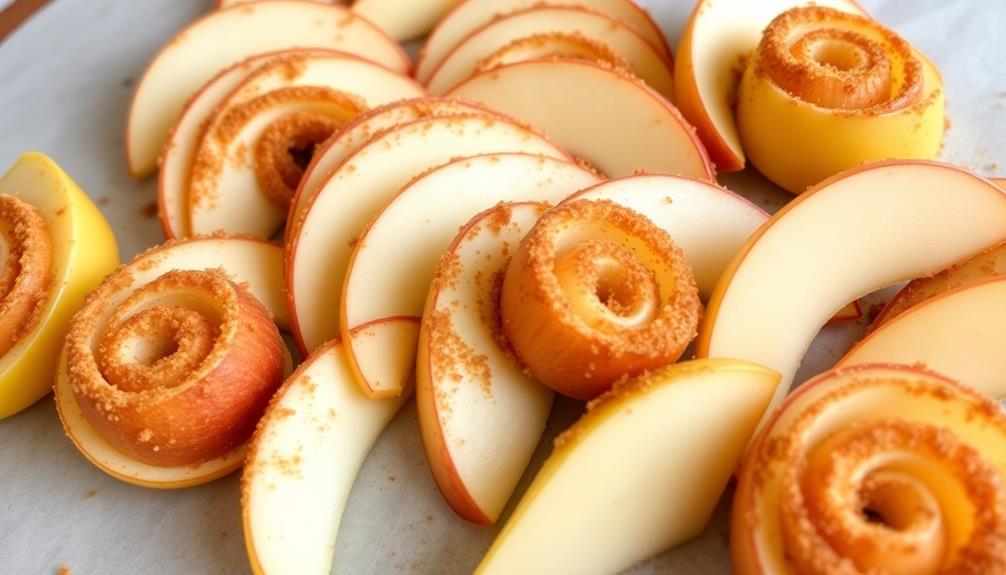 cinnamon mixture on apples