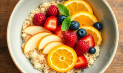 healthy quinoa fruit bowl